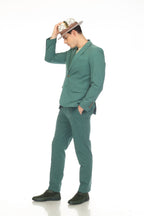 Men's Hunter Green Seersucker Suit – Slim Fit 2-Button