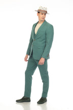 Men's Hunter Green Seersucker Suit – Slim Fit 2-Button