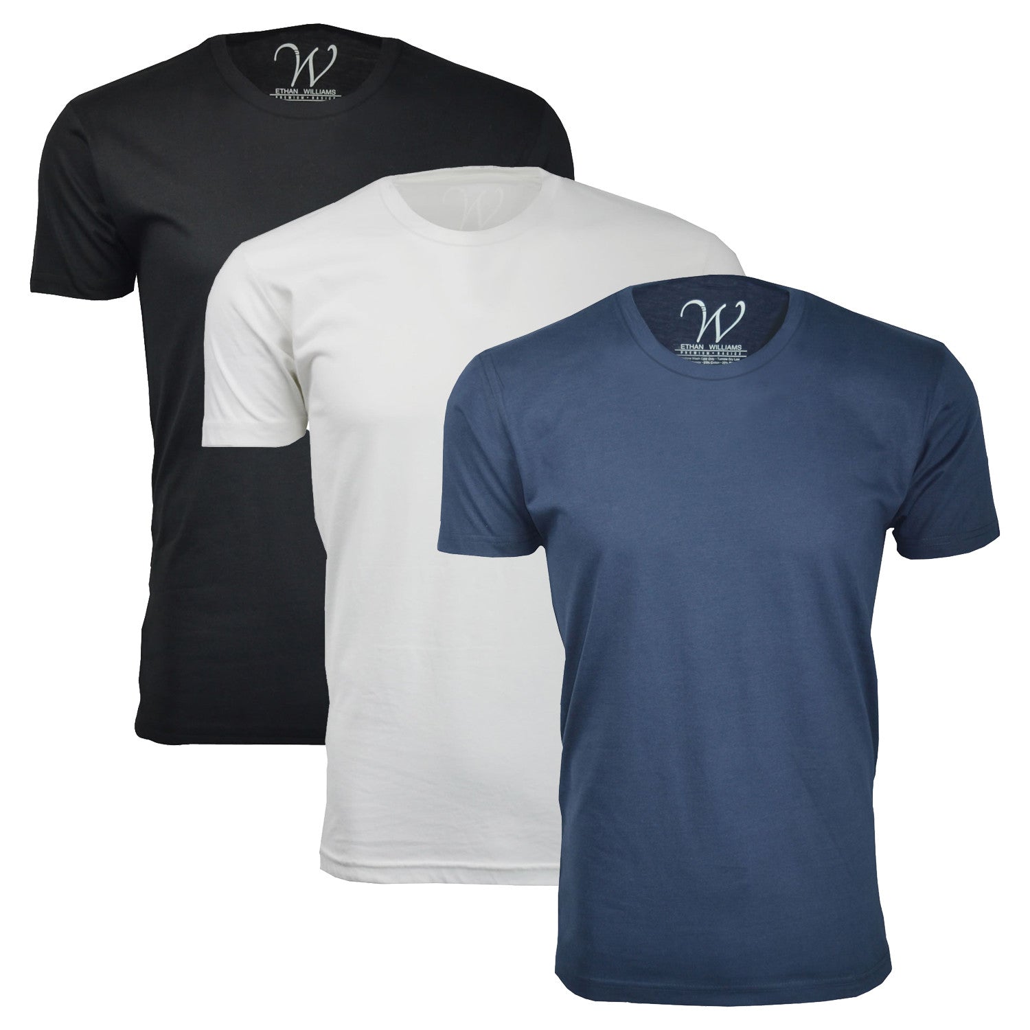 Ultra Soft Hand Dyed Crewneck // Black + Navy + White // Pack of 3