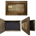 American Flag Patriot Hidden Gun Storage Secure Handgun Safe Concealment Furniture (Jacobean)