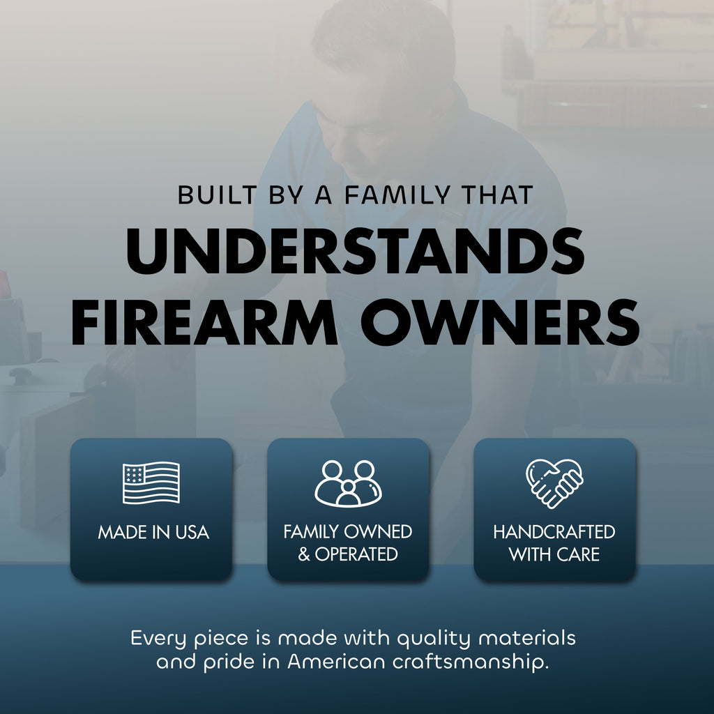 American Flag Patriot Hidden Gun Storage Secure Handgun Safe Concealment Furniture (Jacobean)