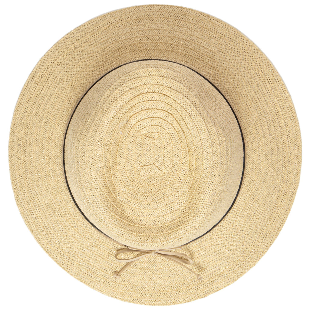 Women's Paperbraid Fedora With Debossed Metallic Snake Band
