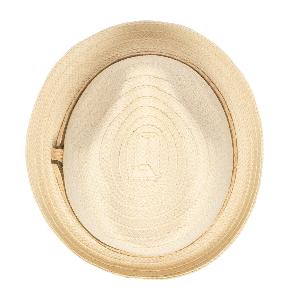 Men's Fedora With Layered Webbing & Raffia Trim