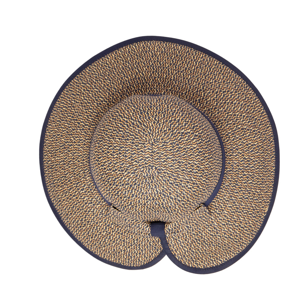Women's Contrasting Edged Sun Brim Hat with Back Bow