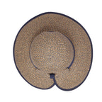 Women's Contrasting Edged Sun Brim Hat with Back Bow