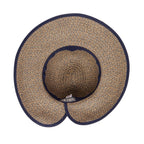 Women's Contrasting Edged Sun Brim Hat with Back Bow