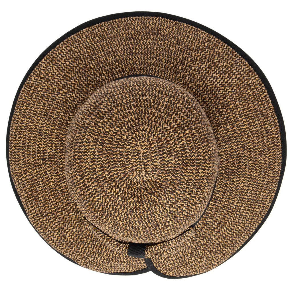 Women's Contrasting Edged Sun Brim Hat with Back Bow