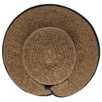 Women's Contrasting Edged Sun Brim Hat with Back Bow