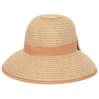 Women's Contrasting Edged Sun Brim Hat with Back Bow