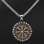 Vikings Helm of Awe Compass Rune Pendant Necklace