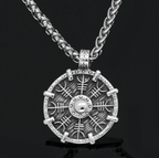 Vikings Helm of Awe Stainless Steel Pendant Necklace