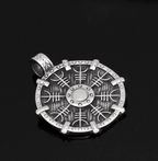 Vikings Helm of Awe Stainless Steel Pendant Necklace