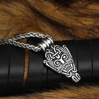Vikings Odin's Face Stainless Steel Pendant Necklace