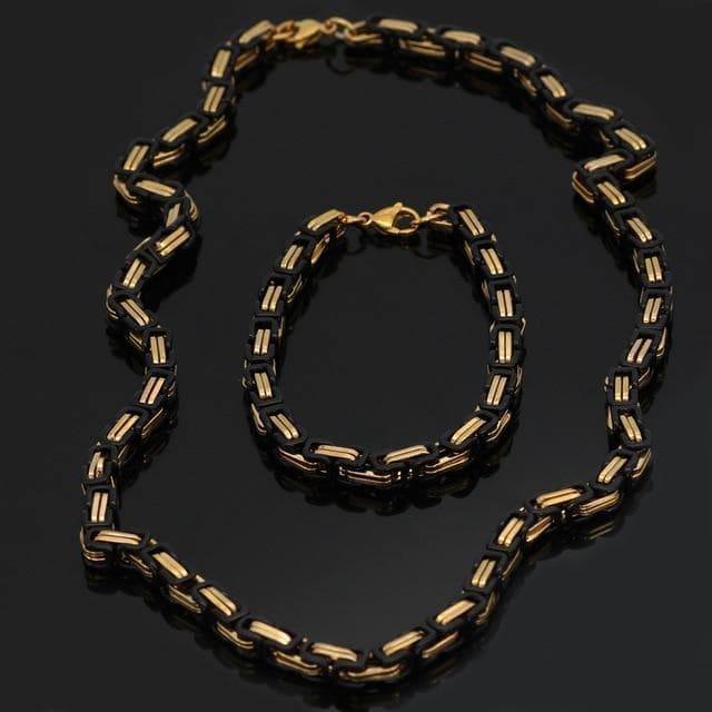 Viking Stainless Steel King Chain + Bracelet
