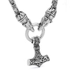 Vikings Geri & Freki Mjolnir King’s Chain Stainless Steel Necklace
