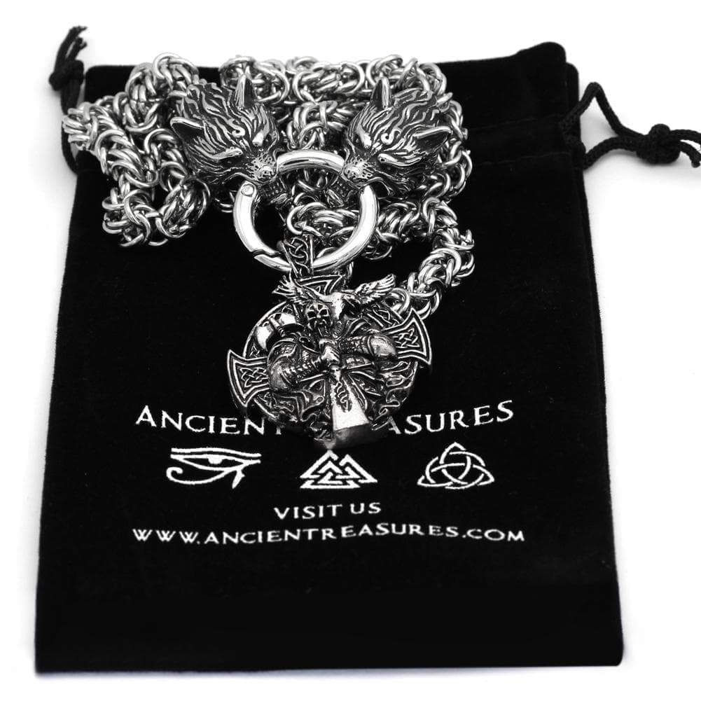 Vikings Odin's Wolf Chain Stainless Steel Necklace