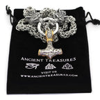 Vikings Wolf Head Mjolnir King Chain Stainless Steel Necklace