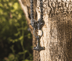 Vikings Wolf Mjolnir Stainless Steel King Chain Necklace