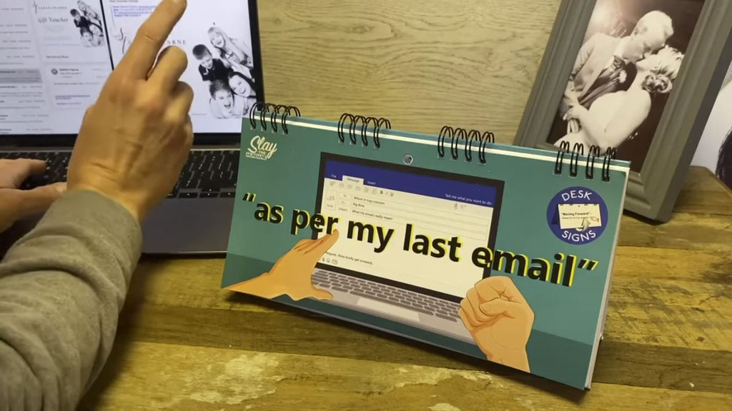 As Per My Last Email - Desk Spiral Flip Book - Funny Office Message Table Signs