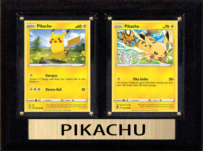 Pikachu Pokemon 2 Card Gift Plaque 6x8 Engraved Nameplate