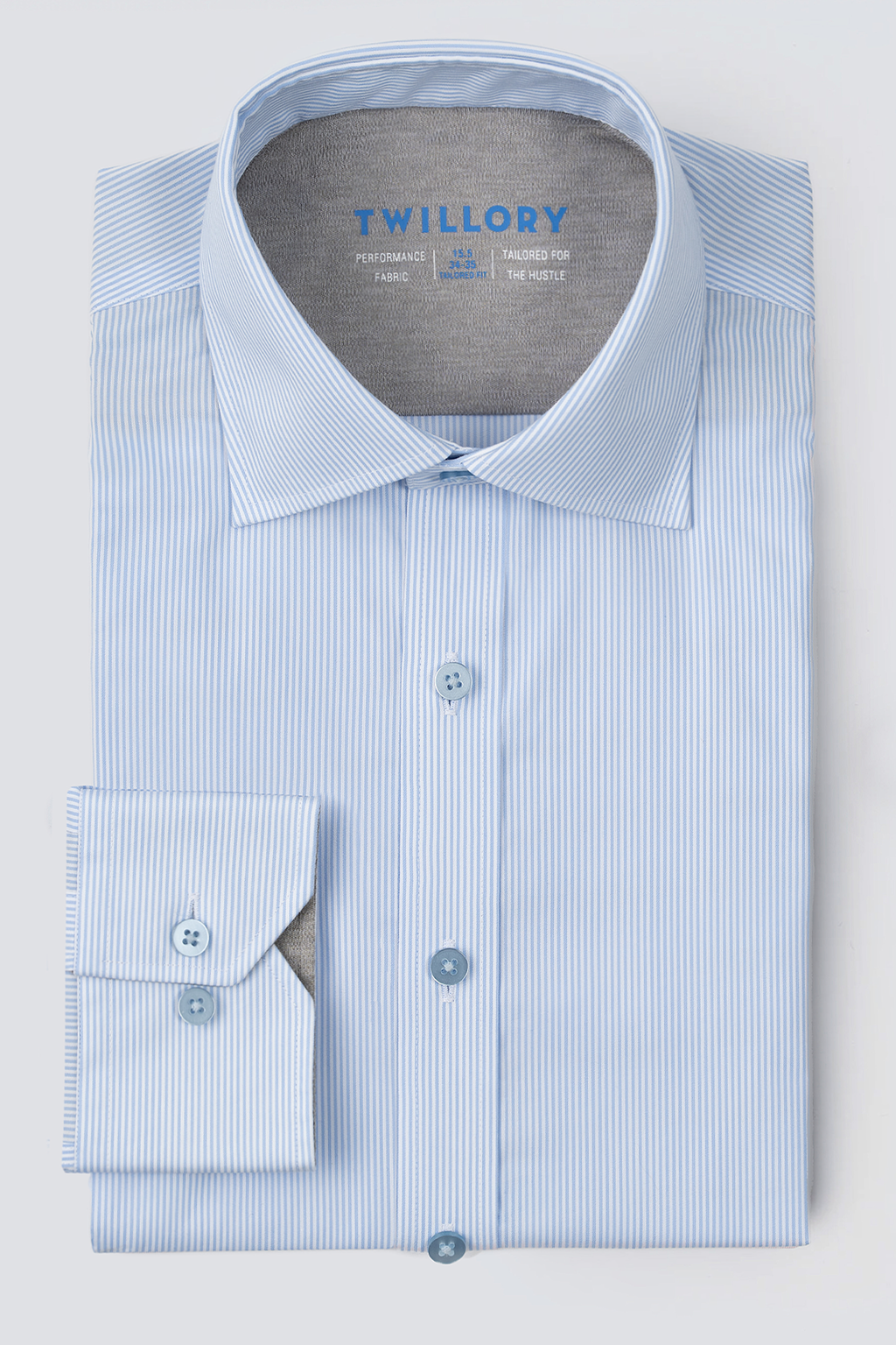 Leader Non-Iron Stripe // Pin Blue