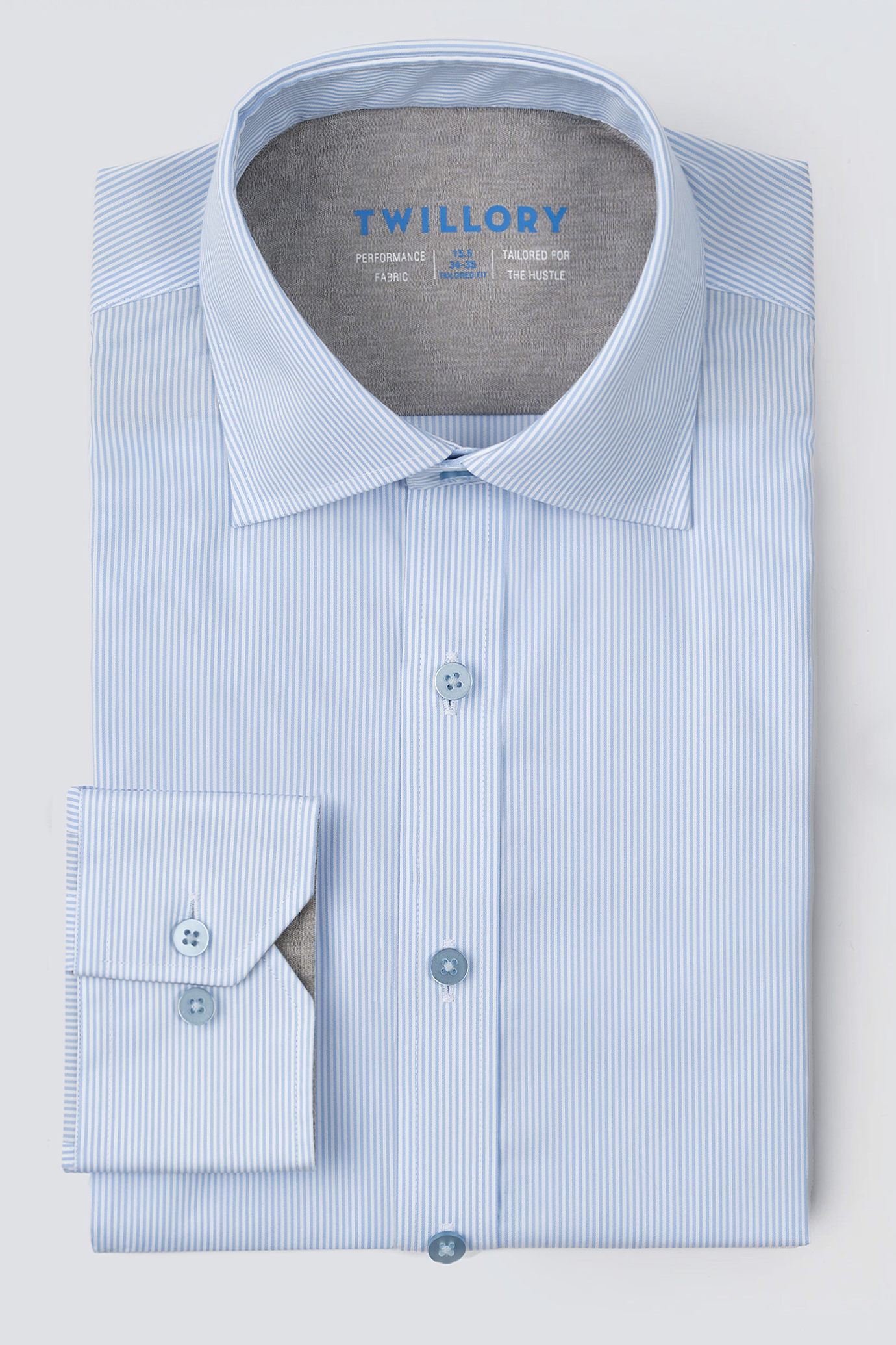 Leader Non-Iron Stripe // Pin Blue