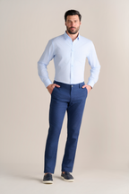 Leader Non-Iron Stripe // Pin Blue