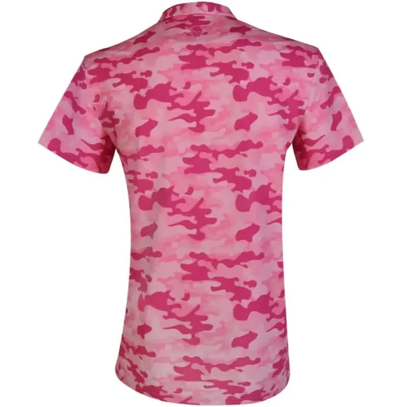 Ladies Camo Cool-Stretch Golf Shirt (Pink)