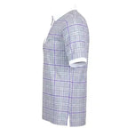 HT Plaid Cool-Stretch Men's Golf Shirt - Purple/Grey