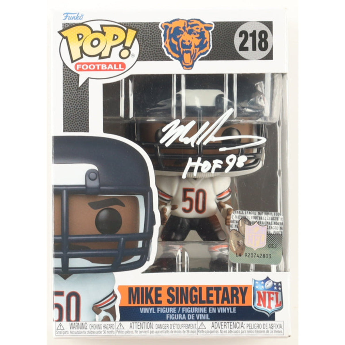 Funko Pop NFL Bears: Mike Singletary (Signed) 4-Inch Vinyl Figure #218