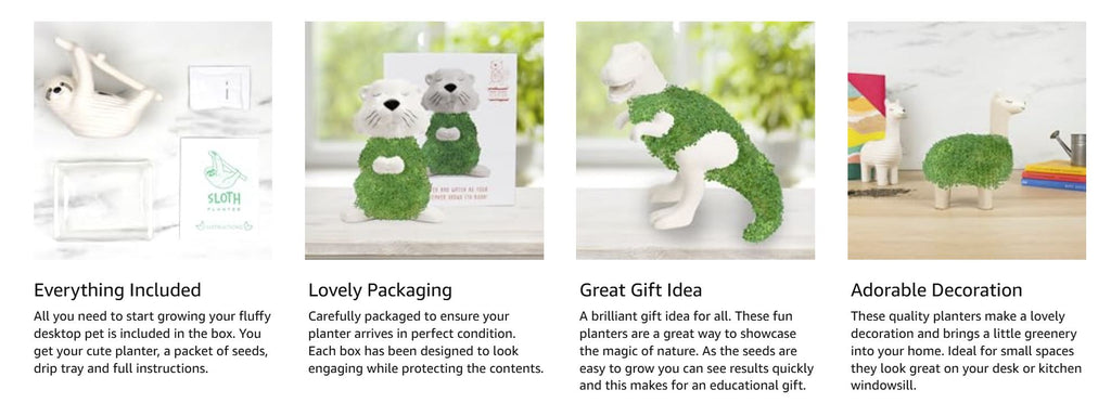 Llama Ceramic Planter - Desktop Sprouting Chia Pet Plant Pot - Gift Republic