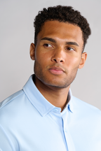 Short Sleeve Button Down Polo Solid // Powder Blue