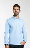 Long Sleeve Polo Solid // Powder Blue