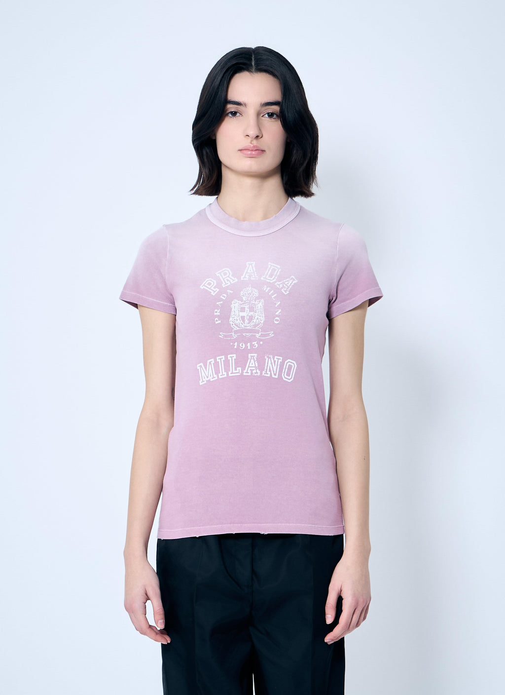 Prada Women Logo Print T-Shirt