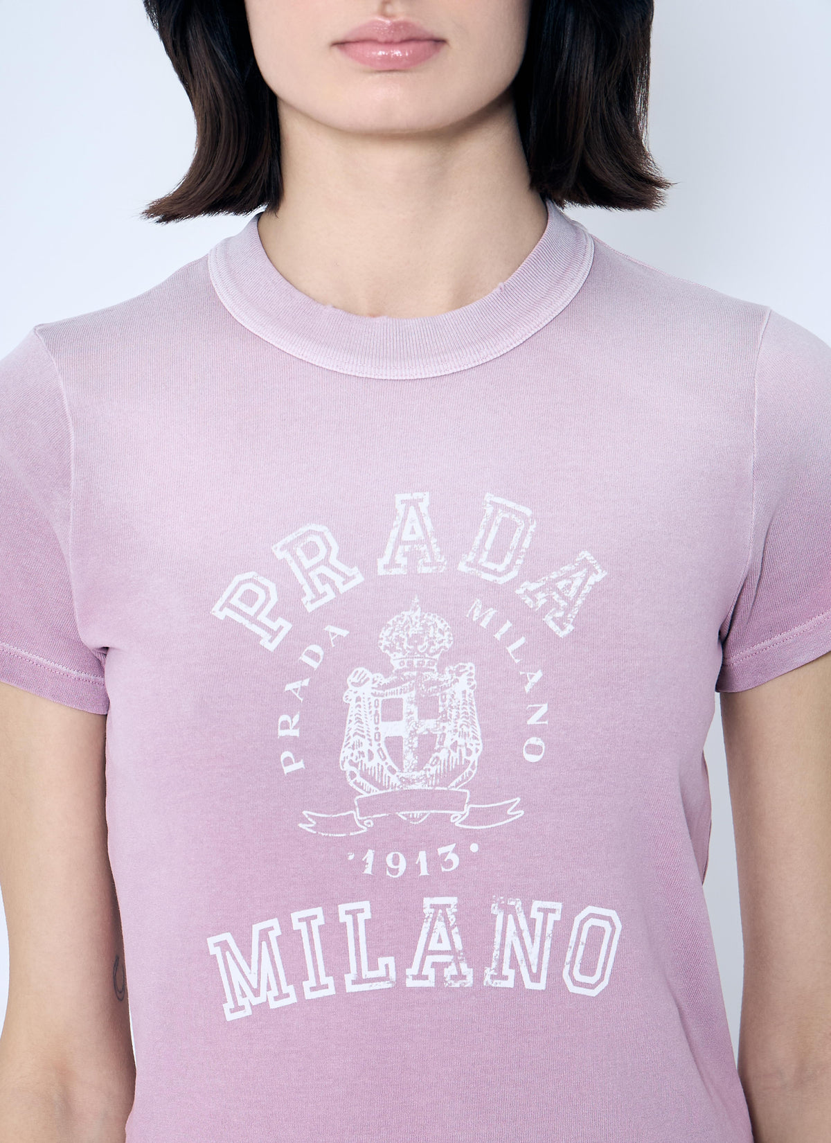 Prada Women Logo Print T-Shirt