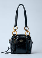 Prada Women Mini Dangle Leather Handbag