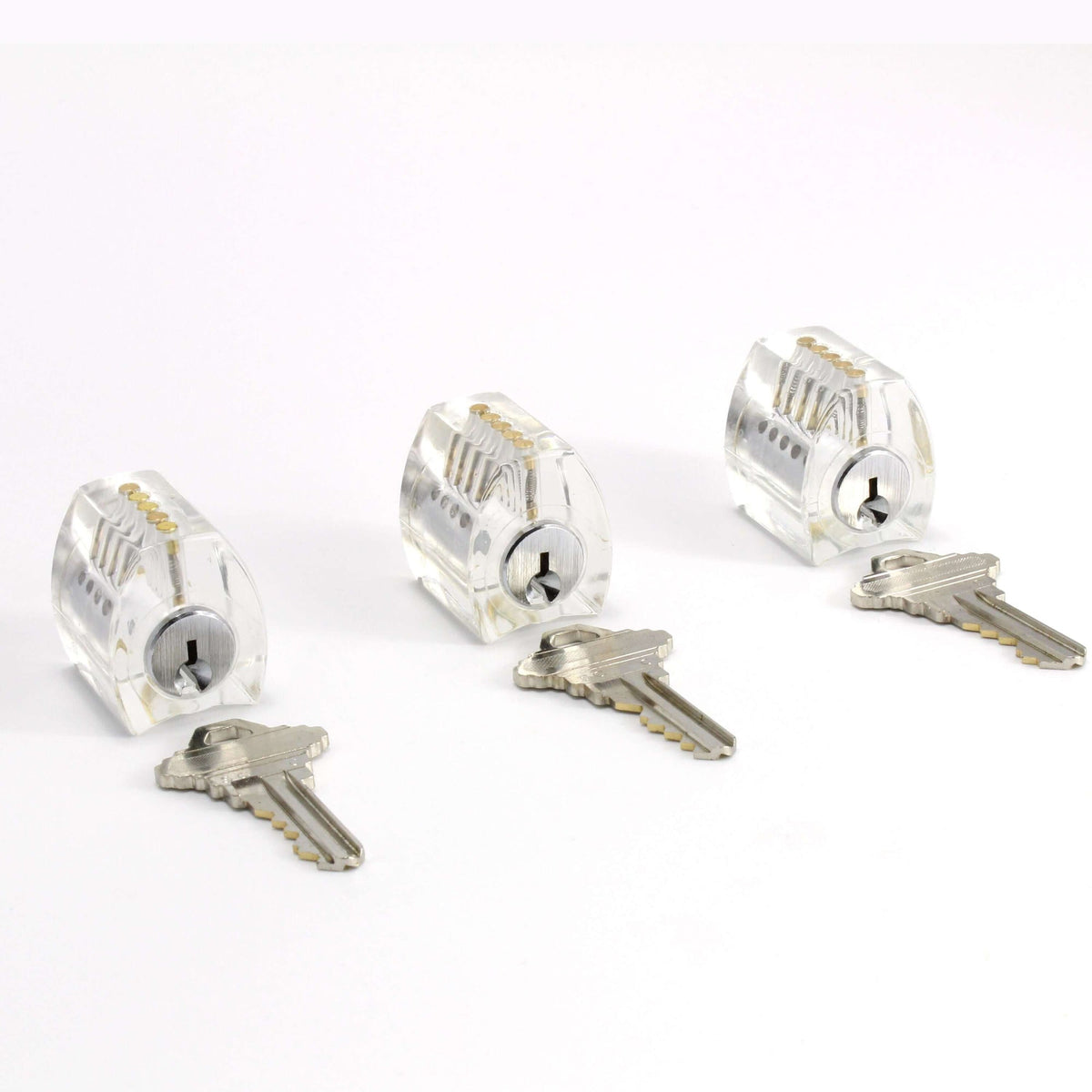 Practice Locks Set, 3 Clear Progressive Locks - Easy to Hard