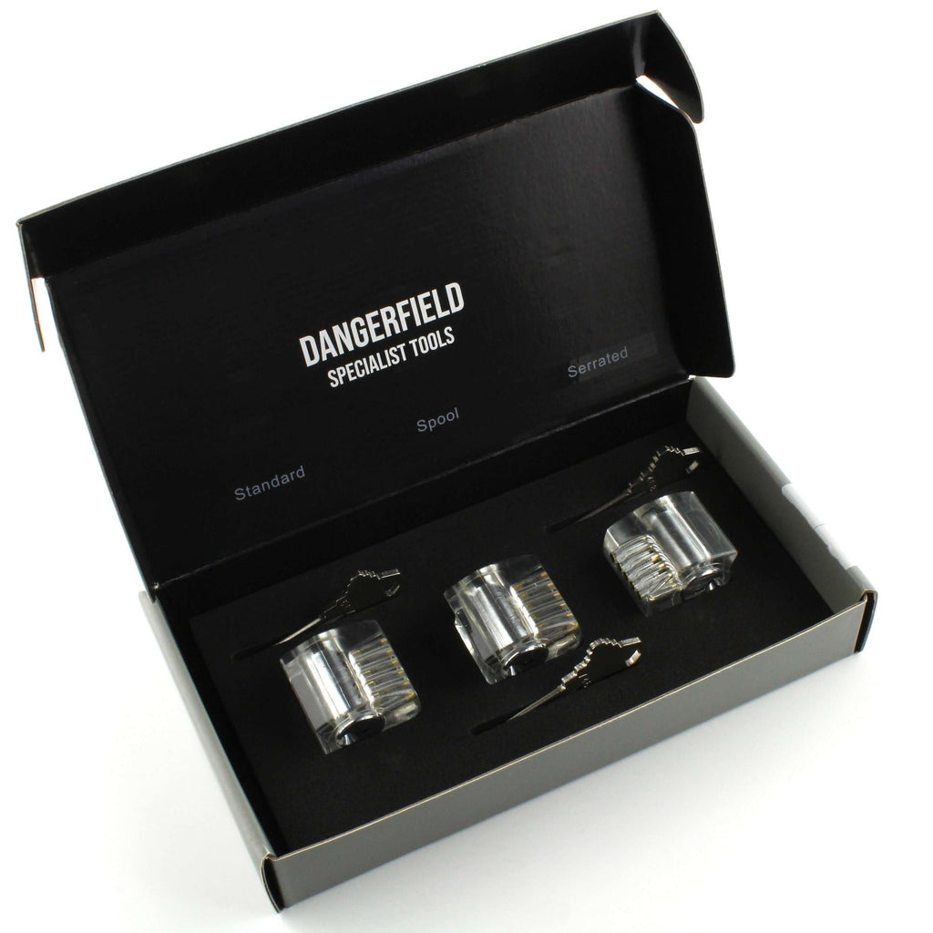 Practice Locks Set, 3 Clear Progressive Locks - Easy to Hard