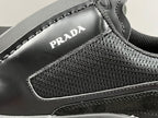 Prada Brushed Leather Bike Fabric Suede Garnet Black