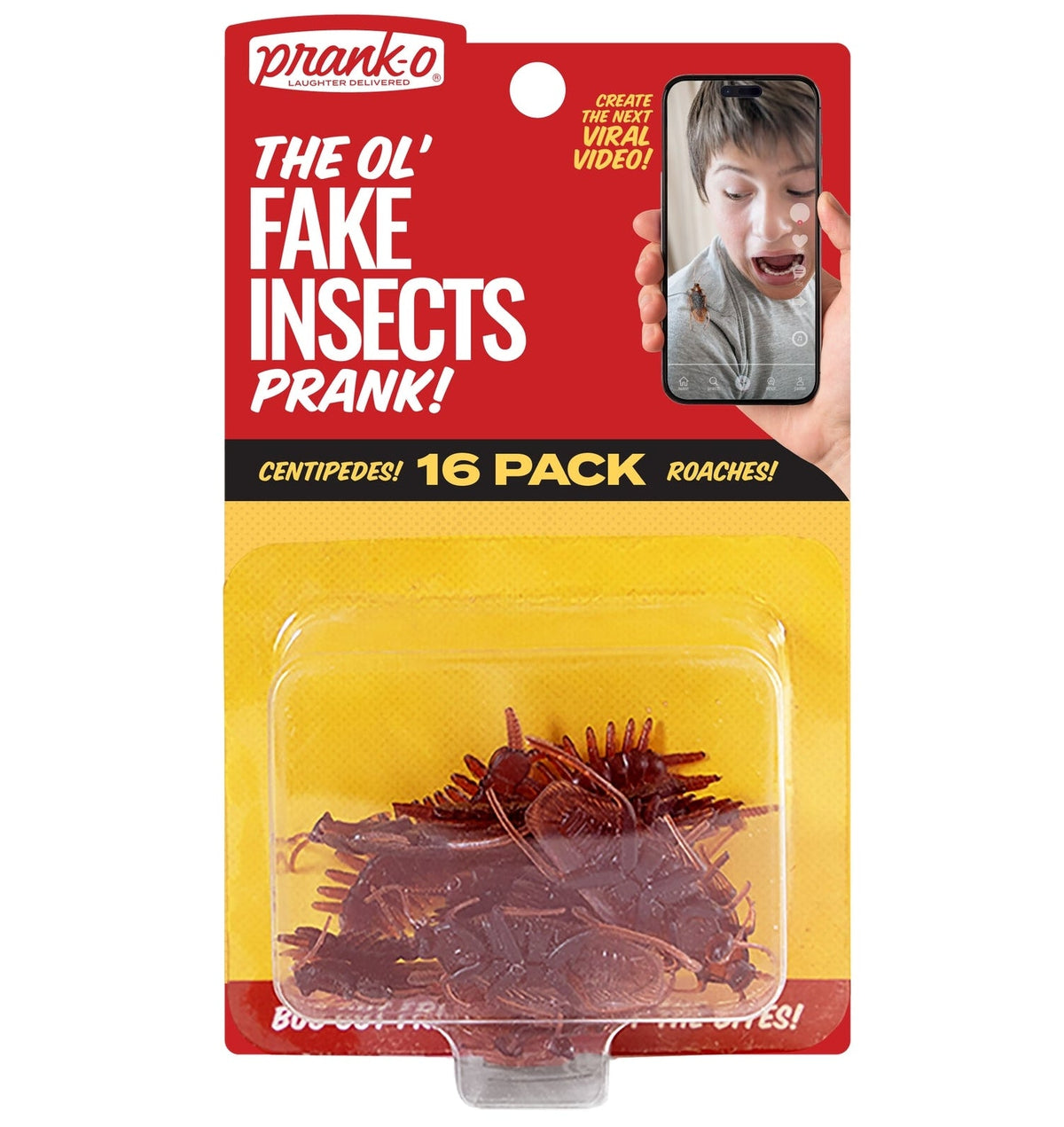 16 PK Realistic Fake Cockroaches Centipedes Prank Bugs Insects Rubber Halloween
