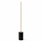 Prism Brassed Gold LED Floor Lamp with On/Off Switch Faux Marble Base