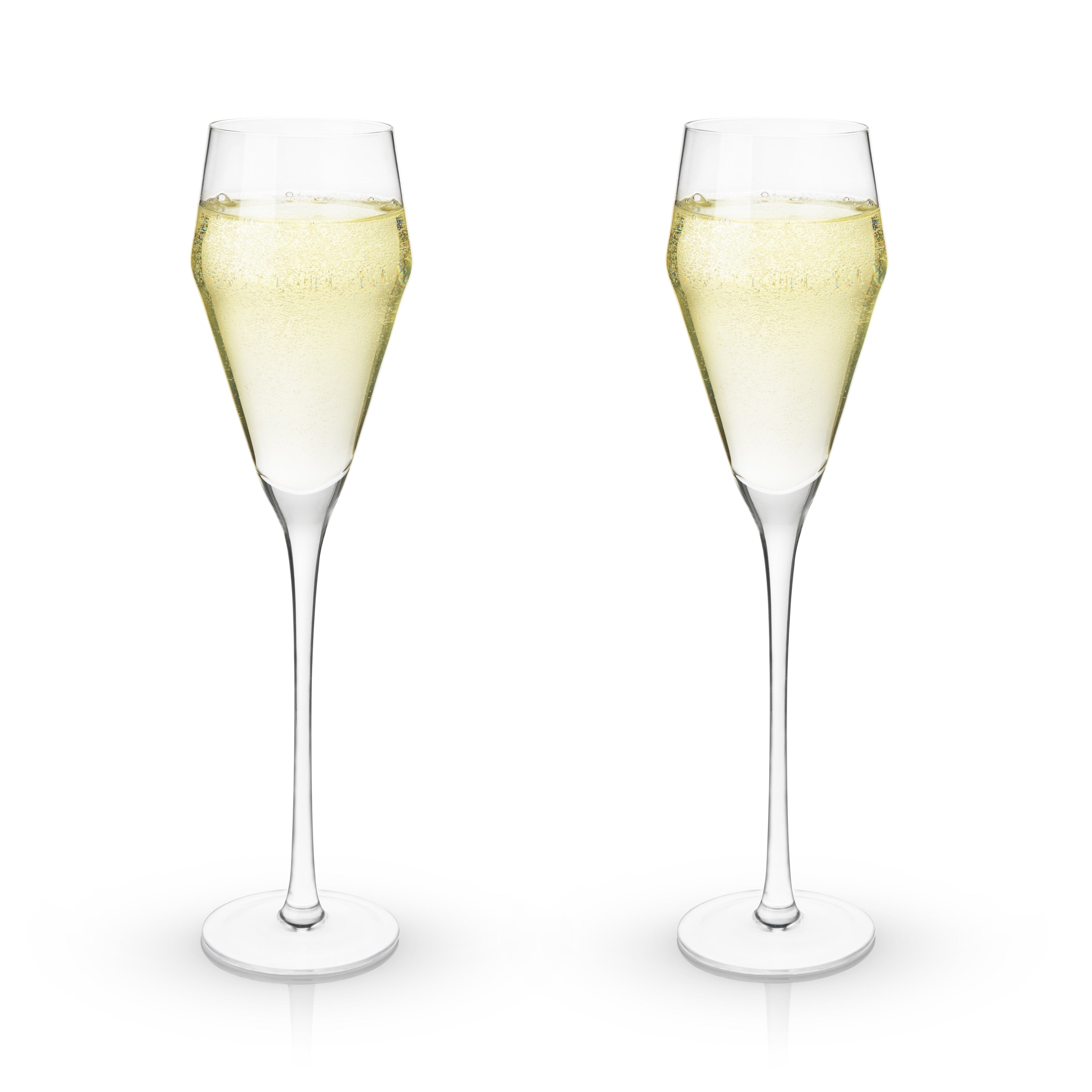 Raye Angled Crystal Prosecco Glasses Set of 2