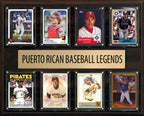 Puerto Rico Legends Plaque 8 Cards Roberto Clemente Cepeda Molina Lindor Beltran