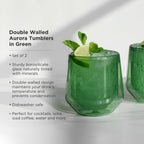 Aurora Double-Walled Tumblers in Green Set of 2