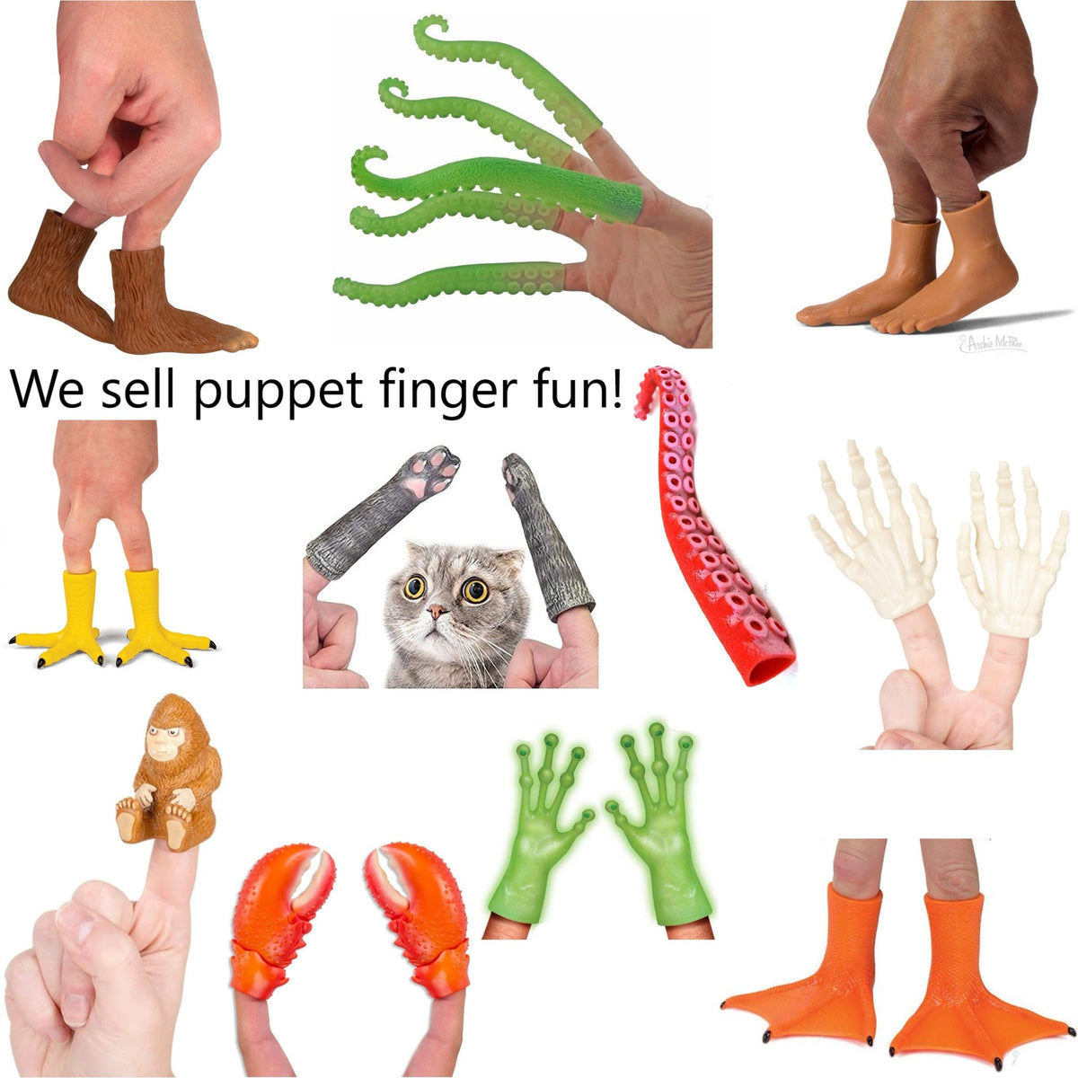 Finger Tentacles (Set of 5) Octopus Sea Creature Hand Puppet Toy - Archie McPhee