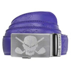 Leather Ratchet Belt - One Size Fits Most (Purple)