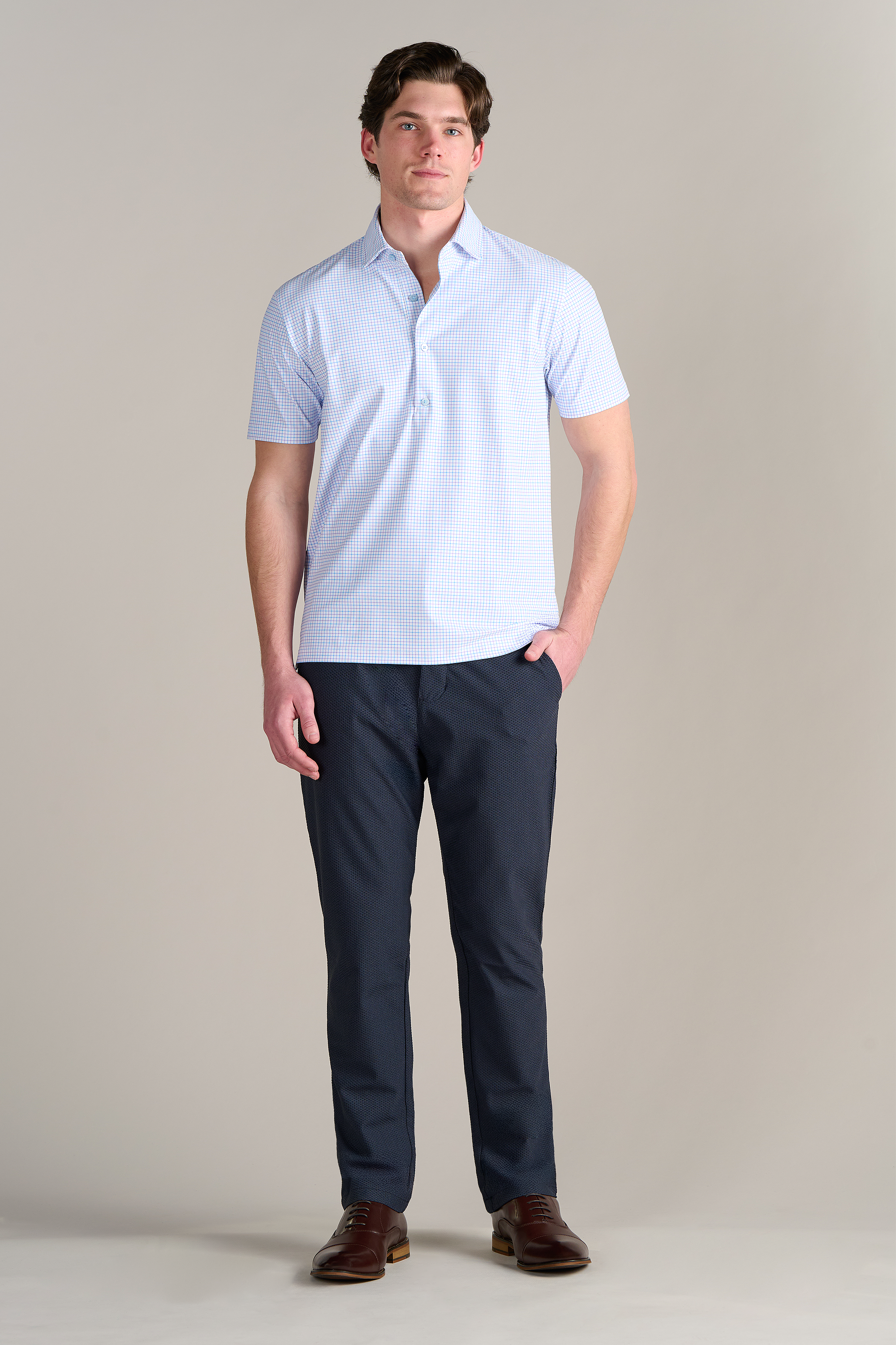 Event Polo Windowpane // Purple Blue