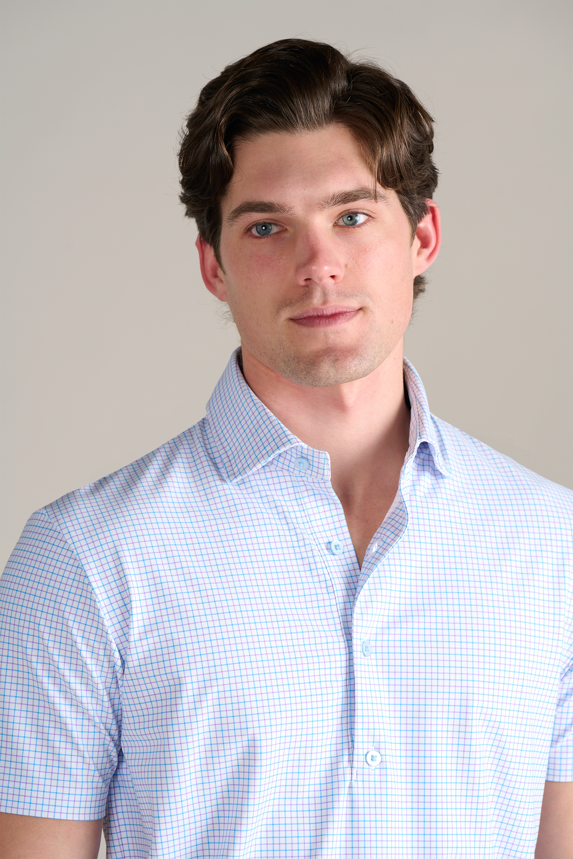 Event Polo Windowpane // Purple Blue