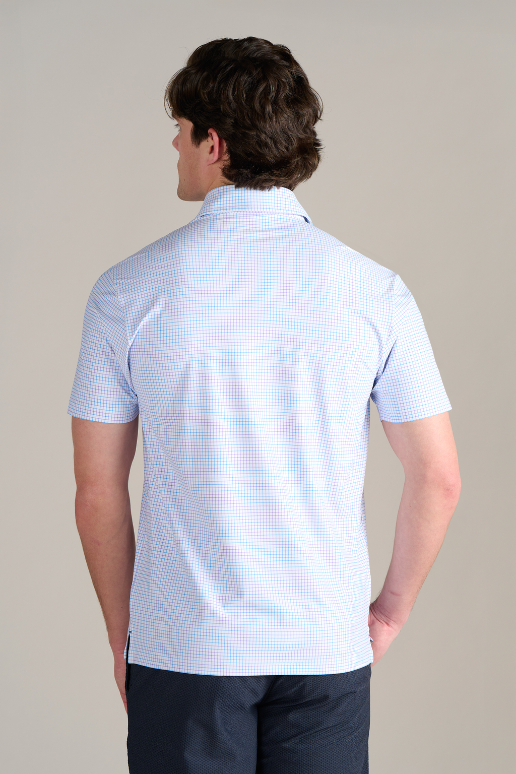 Event Polo Windowpane // Purple Blue