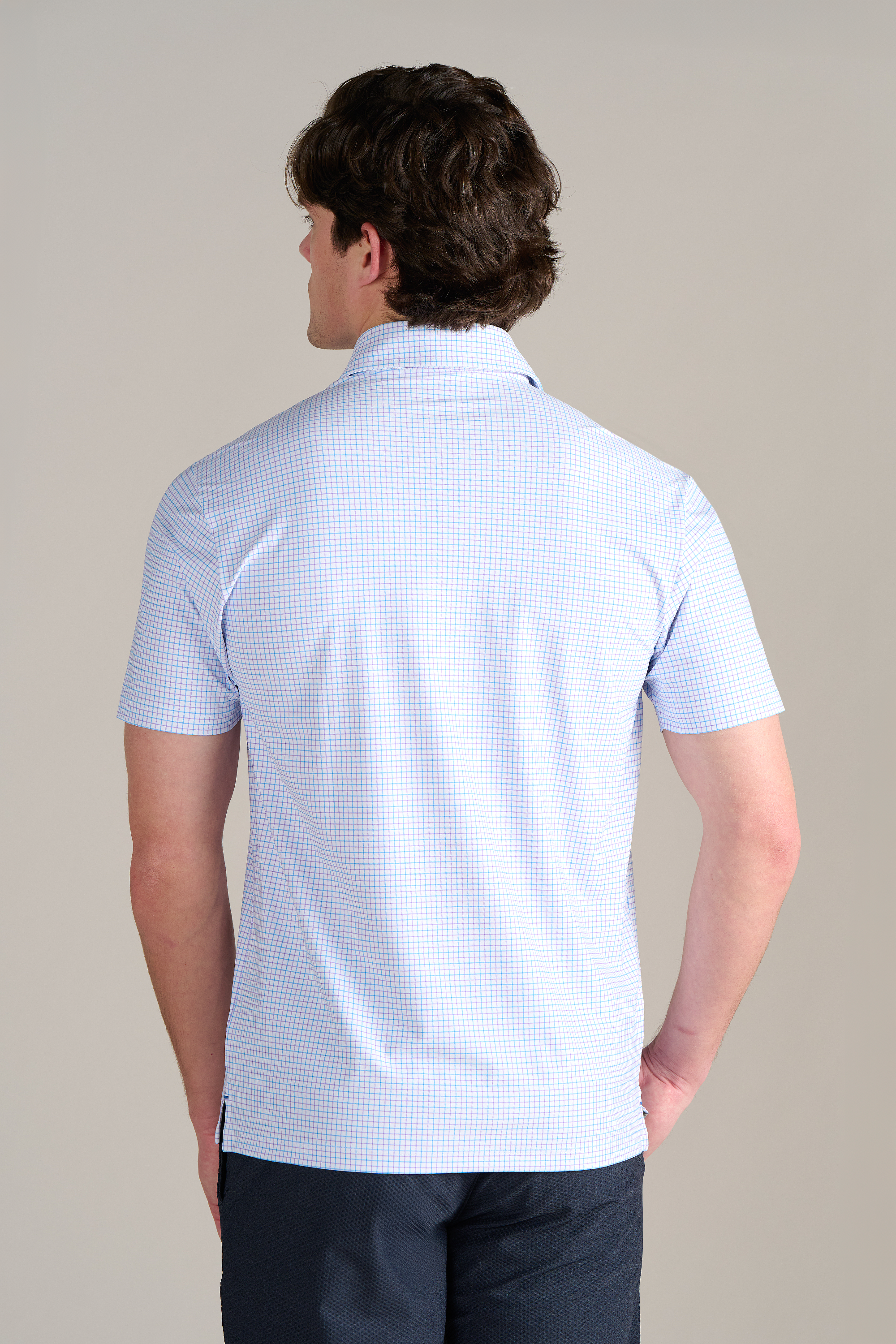 Event Polo Windowpane // Purple Blue